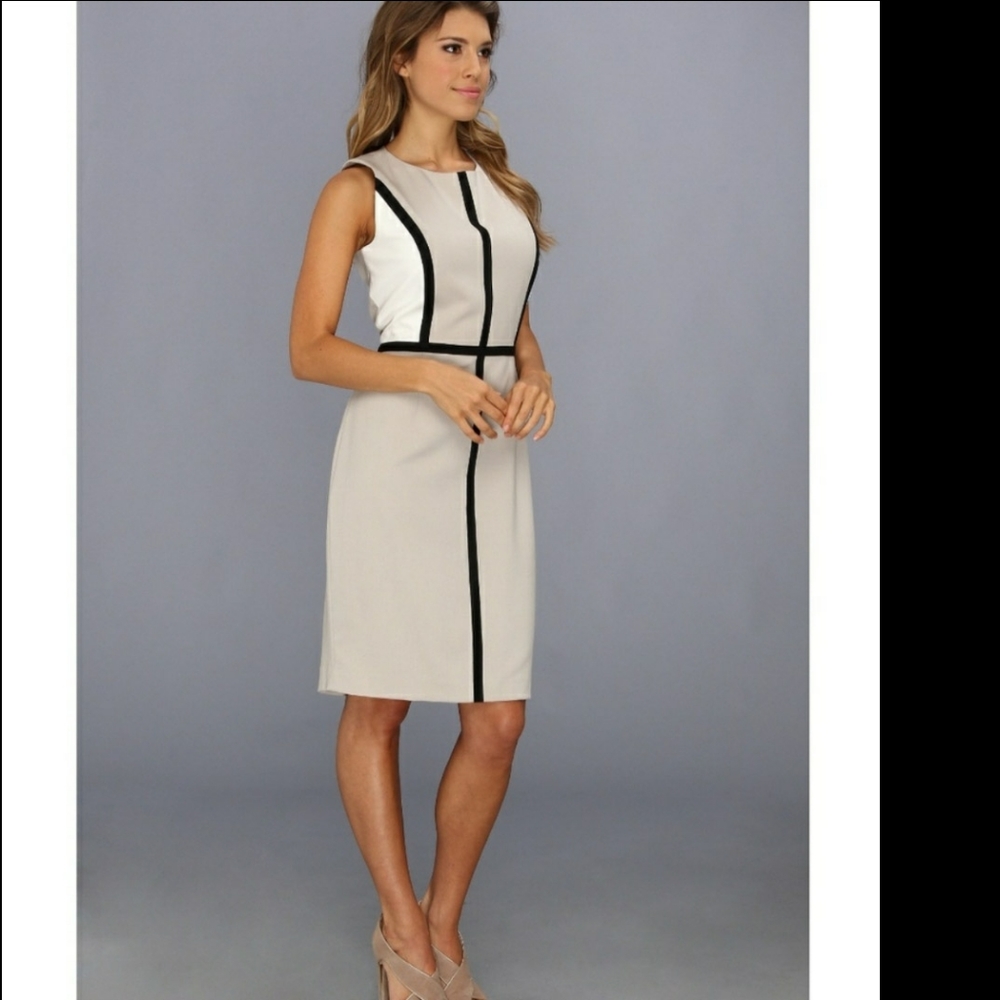 Calvin Klein| Color block dress with piping